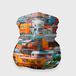 Бандана-труба Красочный Камчхон-дон в городе Пусан, цвет: 3D-принт