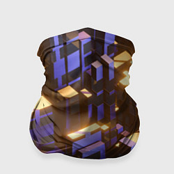 Бандана-труба Фиолетовые и светящиеся кубы, цвет: 3D-принт