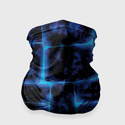 Бандана-труба Камни и голубой неон, цвет: 3D-принт