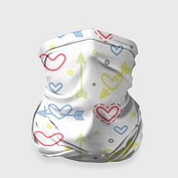 Бандана-труба Color hearts, цвет: 3D-принт