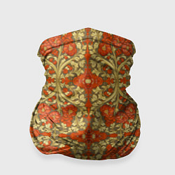 Бандана-труба Красно-золотой средневековый узор, цвет: 3D-принт