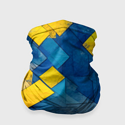 Бандана-труба Синяя и жёлтая геометрия, цвет: 3D-принт