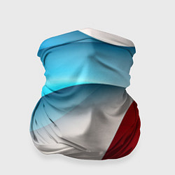 Бандана-труба Белые синие и красные волны, цвет: 3D-принт
