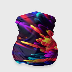 Бандана-труба Неоновая абстракция в виде цветов, цвет: 3D-принт