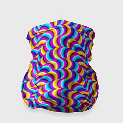 Бандана-труба Красочный фон с ползучими змеями, цвет: 3D-принт