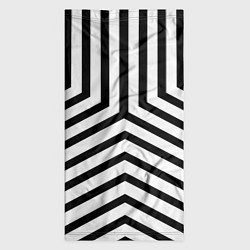 Бандана-труба Черно-белые полосы в узоре, цвет: 3D-принт — фото 2