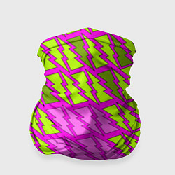 Бандана-труба Ретро молнии розово-жёлтые, цвет: 3D-принт