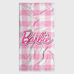 Бандана-труба Барби лого розовая клетка, цвет: 3D-принт — фото 2