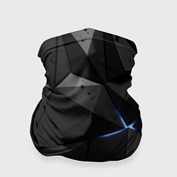 Бандана-труба Черные плиты с синим свечением, цвет: 3D-принт