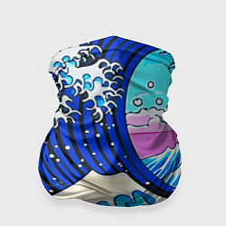 Бандана-труба Большая волна в Канагаве сакура, цвет: 3D-принт