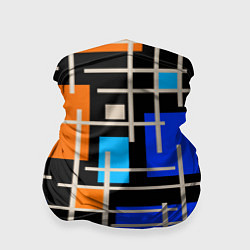 Бандана-труба Разноцветная прямоугольная абстракция, цвет: 3D-принт