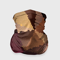 Бандана-труба Мозаика в коричнево-розовых тонах, цвет: 3D-принт