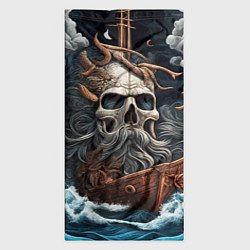 Бандана-труба Тату ирезуми черепа пирата на корабле в шторм, цвет: 3D-принт — фото 2