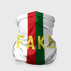 Бандана Зелёная и красная полосы с надписью Fake