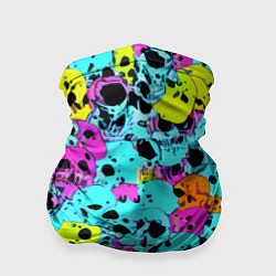Бандана-труба Паттерн из черепов - поп-арт - иллюзия, цвет: 3D-принт