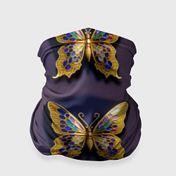 Бандана-труба Золотая бабочка паттерн, цвет: 3D-принт