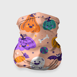 Бандана-труба Halloween - pumpkins and ghosts, цвет: 3D-принт