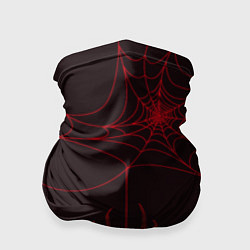 Бандана-труба Красная паутина, цвет: 3D-принт