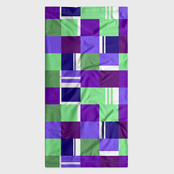 Бандана-труба Ретро квадраты баклажановые, цвет: 3D-принт — фото 2