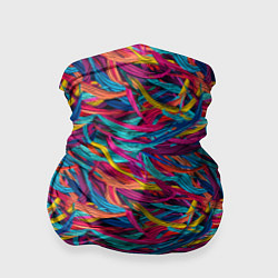 Бандана-труба Разноцветные линии нарисованы чернилами паттерн, цвет: 3D-принт