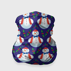 Бандана-труба Милые снеговики - зимний узор, цвет: 3D-принт