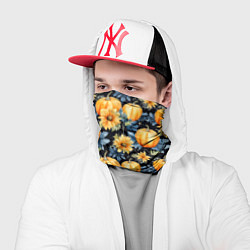 Бандана-труба Паттерн тыквы и цветы, цвет: 3D-принт — фото 2