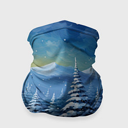 Бандана-труба Новогодние елки в снегу, цвет: 3D-принт