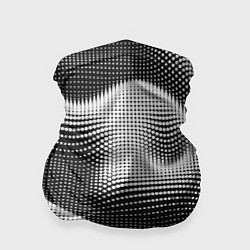 Бандана-труба Чёрно белый точечный абстрактный фон, цвет: 3D-принт