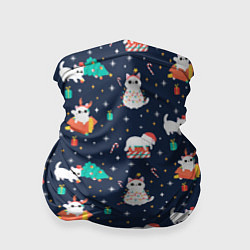 Бандана-труба Pattern with new years cats, цвет: 3D-принт