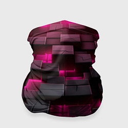 Бандана-труба Фиолетовые и черные камни, цвет: 3D-принт