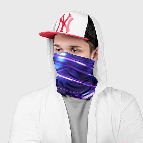 Бандана Фиолетовые неоновые плиты / 3D-принт – фото 2