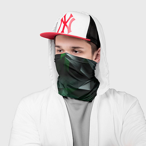 Бандана Асимметрия зеленого узора / 3D-принт – фото 2