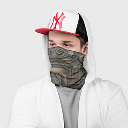 Бандана-труба Металлическая ржавая обшивка с микросхемами и гайк, цвет: 3D-принт — фото 2