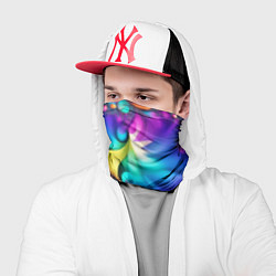 Бандана-труба Розово синий фрактал, цвет: 3D-принт — фото 2