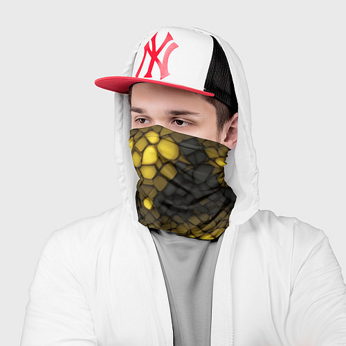 Бандана Жёлтый трескающийся камень / 3D-принт – фото 2