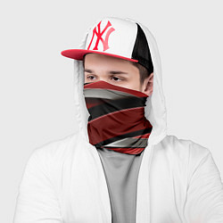 Бандана-труба Красная металическая абстракция, цвет: 3D-принт — фото 2