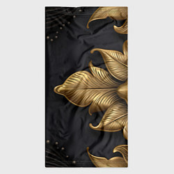 Бандана-труба Золотые объемные листья на черном фоне, цвет: 3D-принт — фото 2
