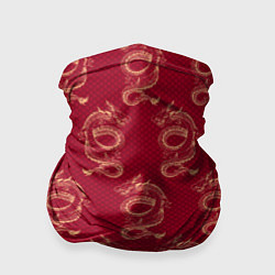 Бандана-труба Китайский дракон на красном фоне, цвет: 3D-принт