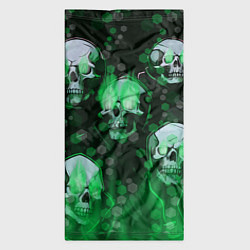 Бандана-труба Зелёные черепа на зелёном фоне, цвет: 3D-принт — фото 2