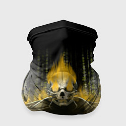 Бандана-труба Жёлтый скелет в дыму, цвет: 3D-принт