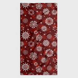 Бандана-труба Snowflakes on a red background, цвет: 3D-принт — фото 2