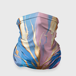Бандана-труба Жидкая краска синего и розового цвета с золотой кр, цвет: 3D-принт