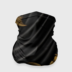 Бандана-труба Лепнина золотые узоры на черной ткани, цвет: 3D-принт