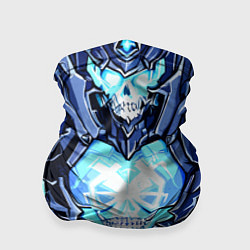 Бандана-труба Синий череп киберпанк, цвет: 3D-принт