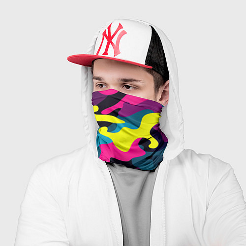 Бандана Кислотная яркая абстракция в камуфляжном стиле / 3D-принт – фото 2