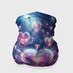 Бандана-труба Космические сердца - звезды, цвет: 3D-принт