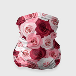 Бандана-труба Красные и розовые розы, цвет: 3D-принт