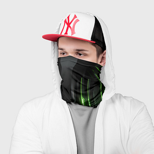 Бандана Металл и зеленый яркий свет / 3D-принт – фото 2