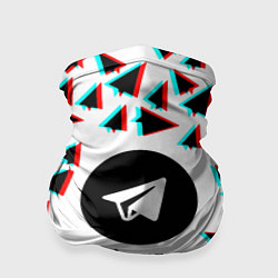 Бандана-труба Telegram logo pattern steel, цвет: 3D-принт