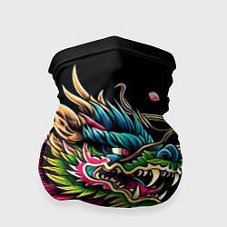 Бандана-труба Irezumi - Japanese dragon ai art, цвет: 3D-принт